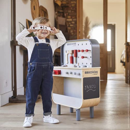 Amazon.com: Janod Brico'Kids Reversable Wood Workbench - 30.5